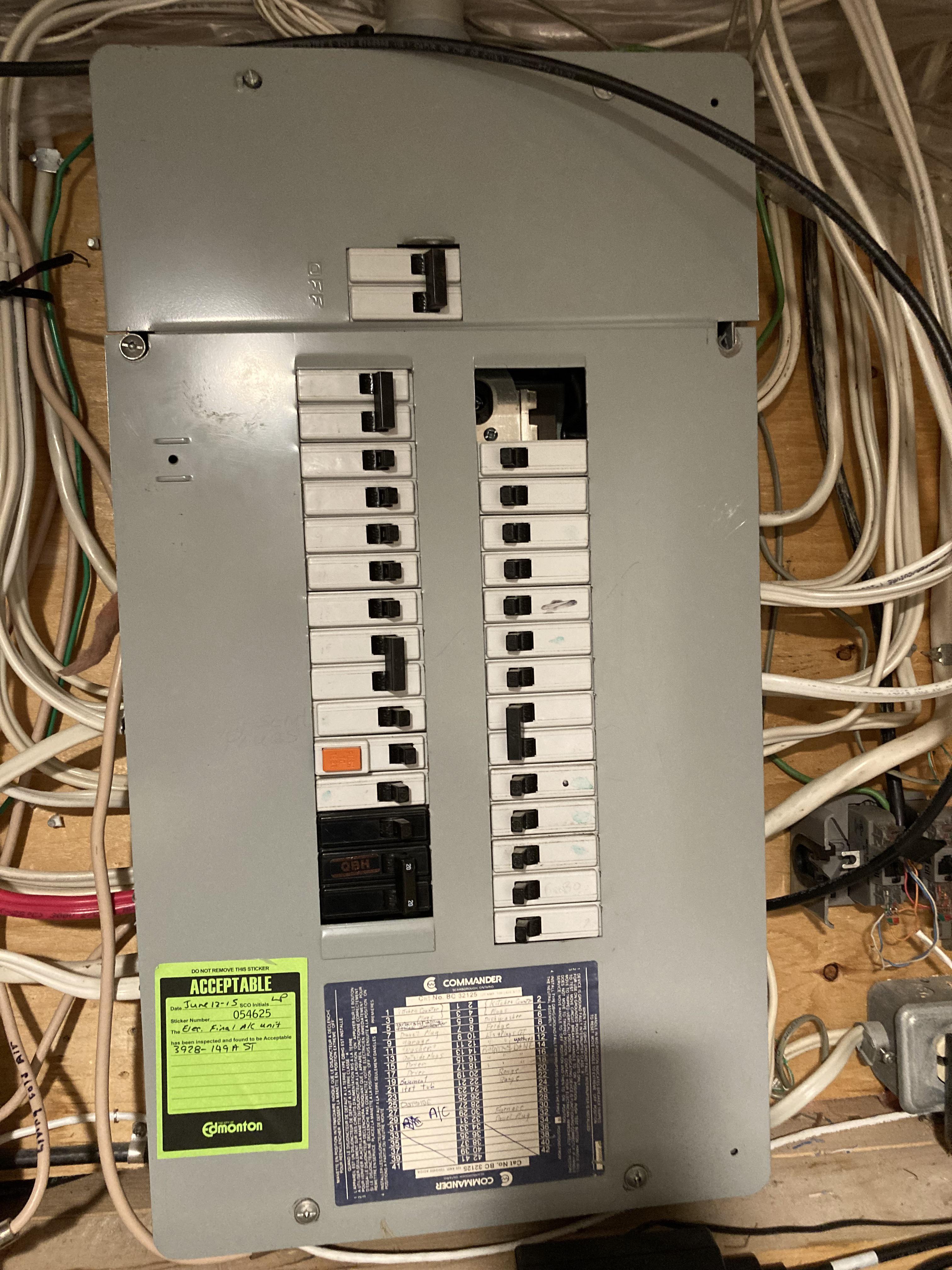 commander electrical panel breakers