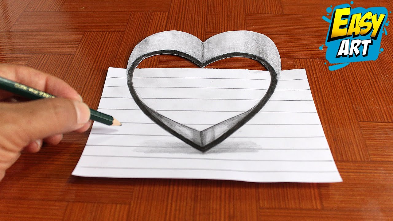 como dibujar un corazón en 3d