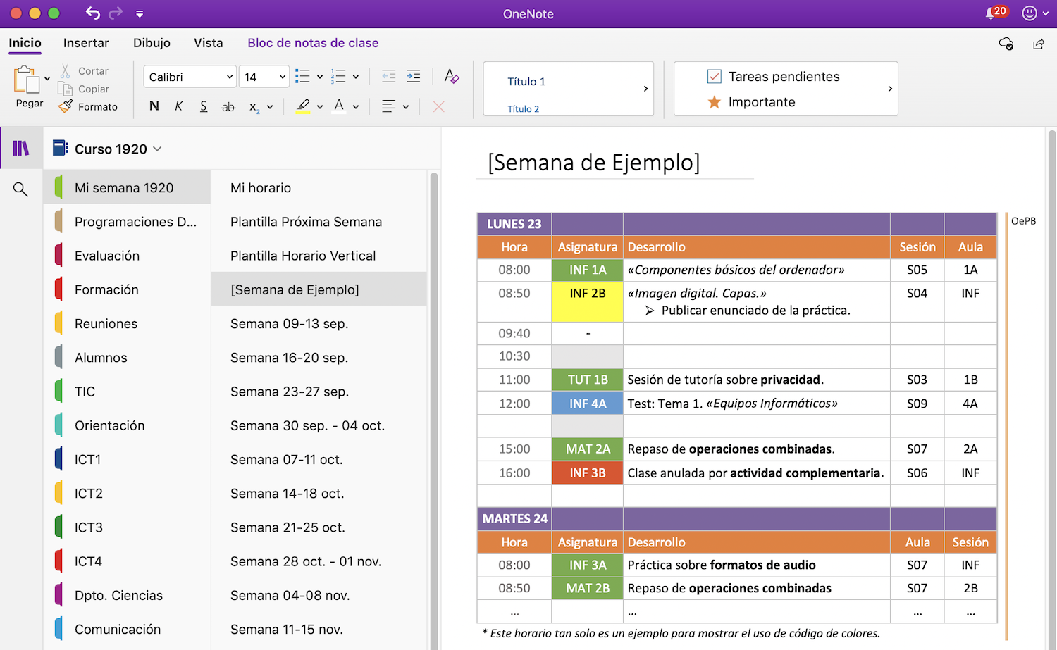 como usar onenote como agenda