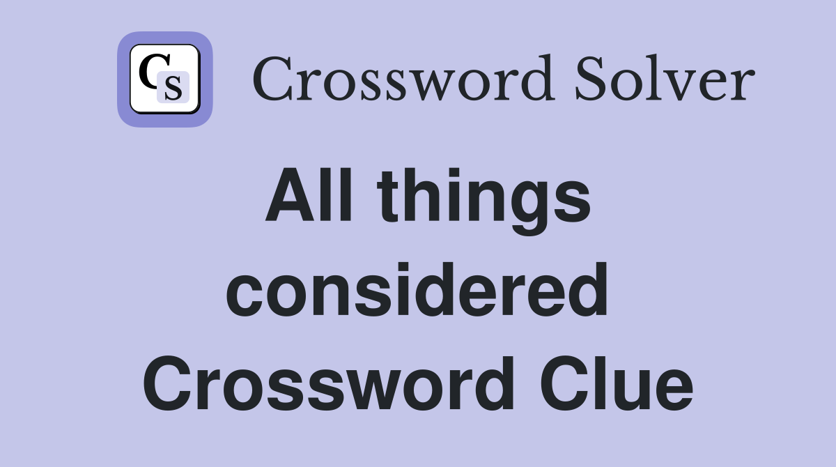 consider crossword clue