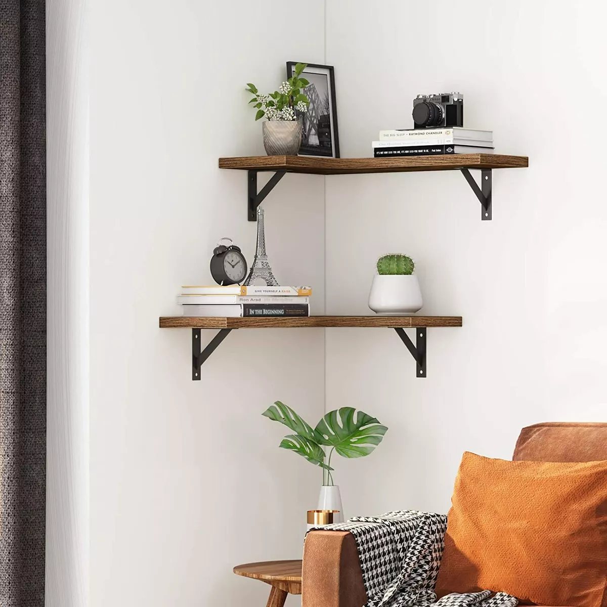 corner hanging wall shelf