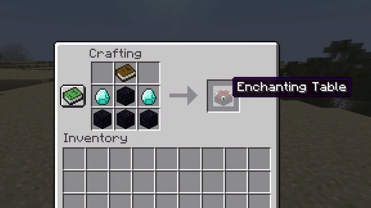 crafting recipe for enchantment table