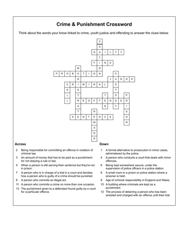 crime and punishment author crossword