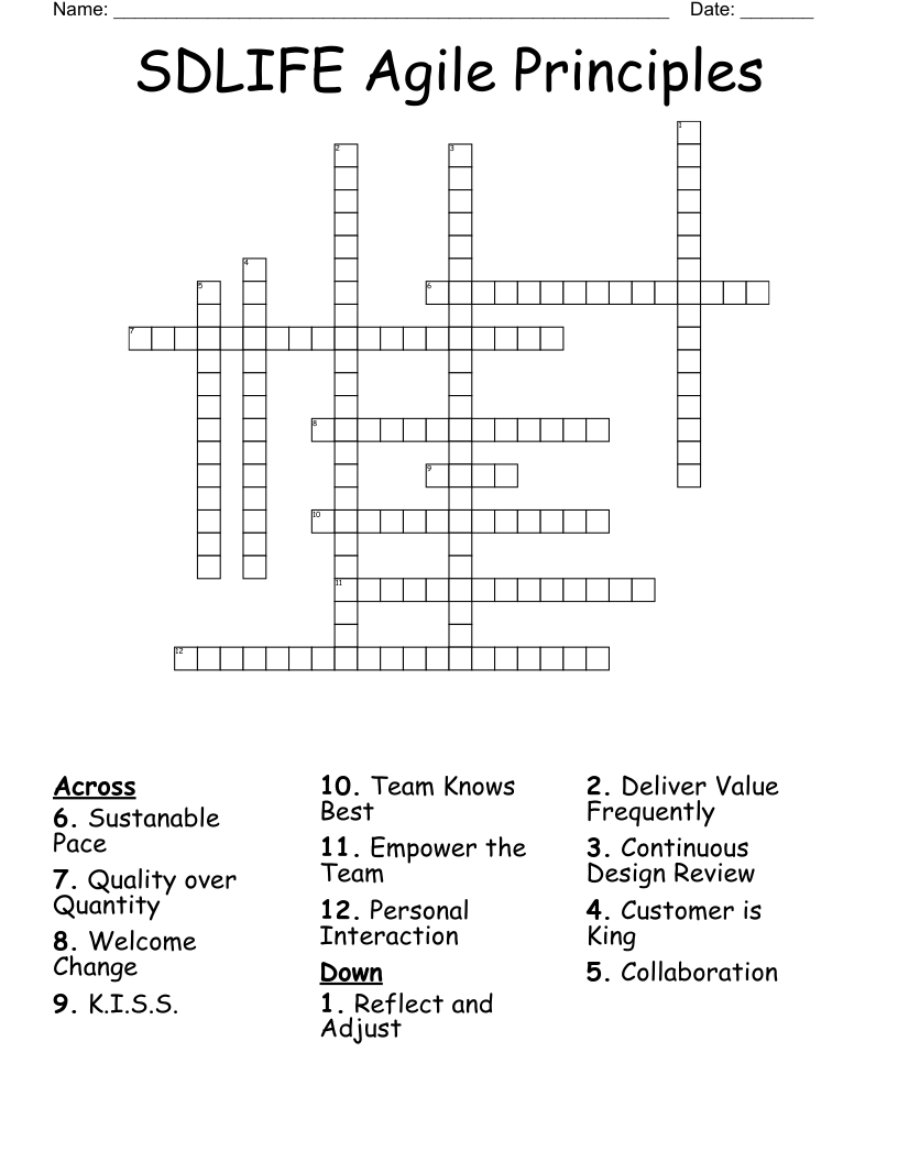 crossword clue for agile