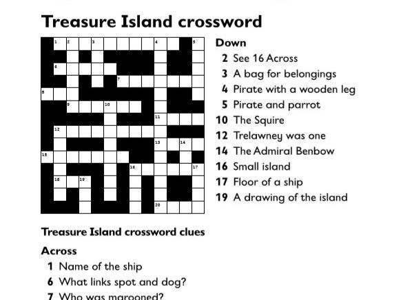 crossword clue small island