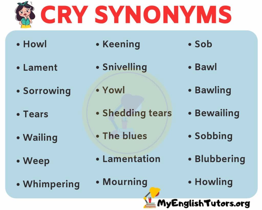 cry synonyms in english