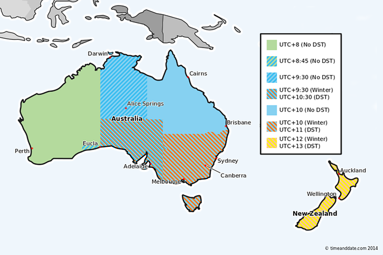 cst time zone australia