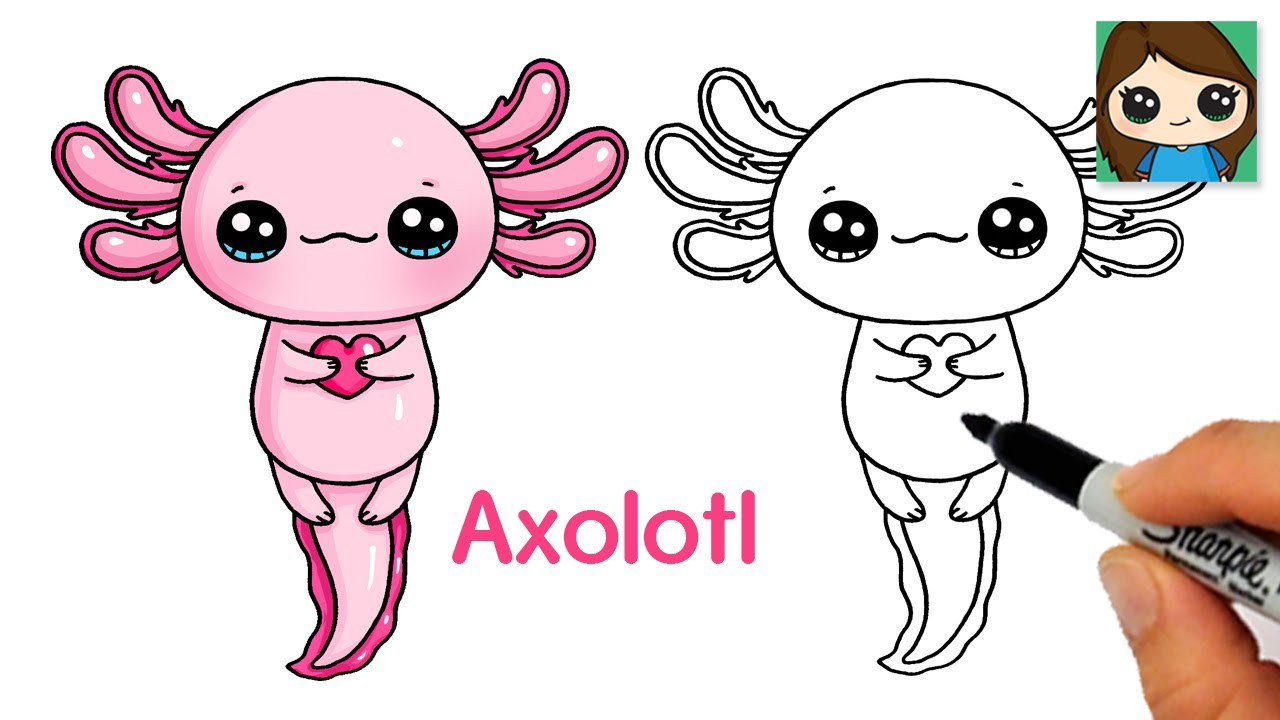 cute axolotl drawings