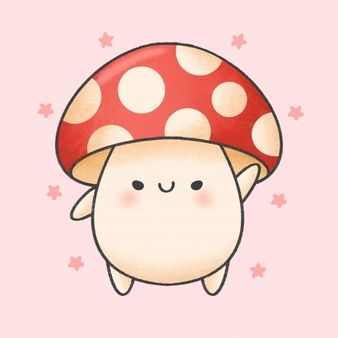 cute cartoon mushroom drawing