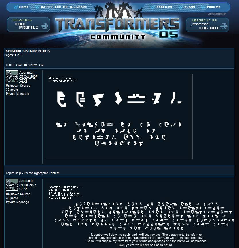 cybertronian language