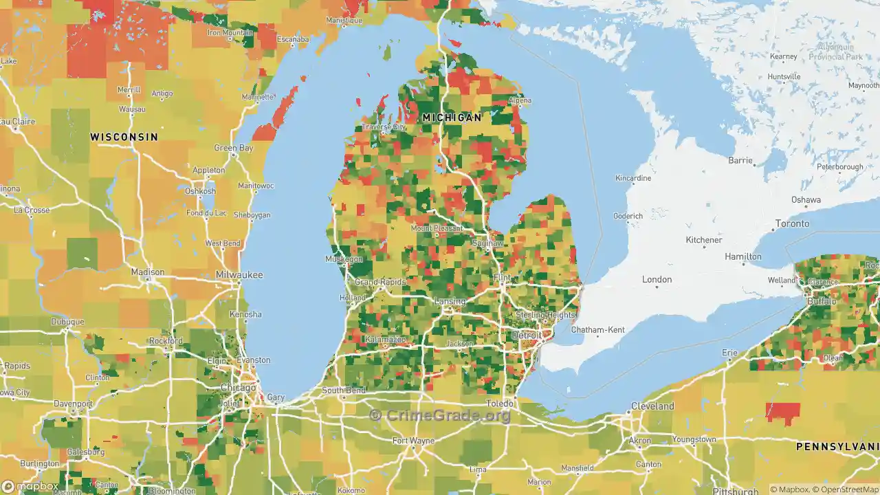 michigan crime rate map