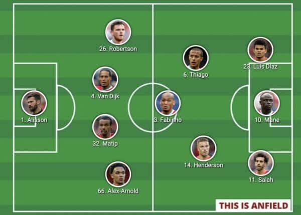 liverpool vs tottenham lineups