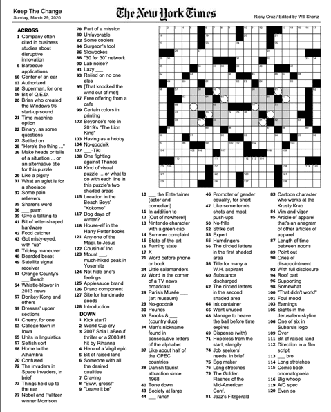 nyt crossword sunday