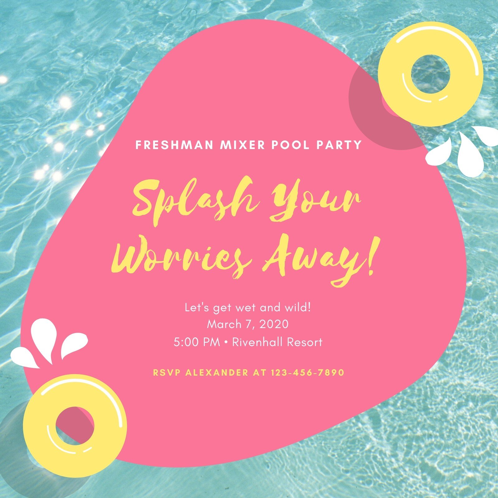 swimming pool party invitations