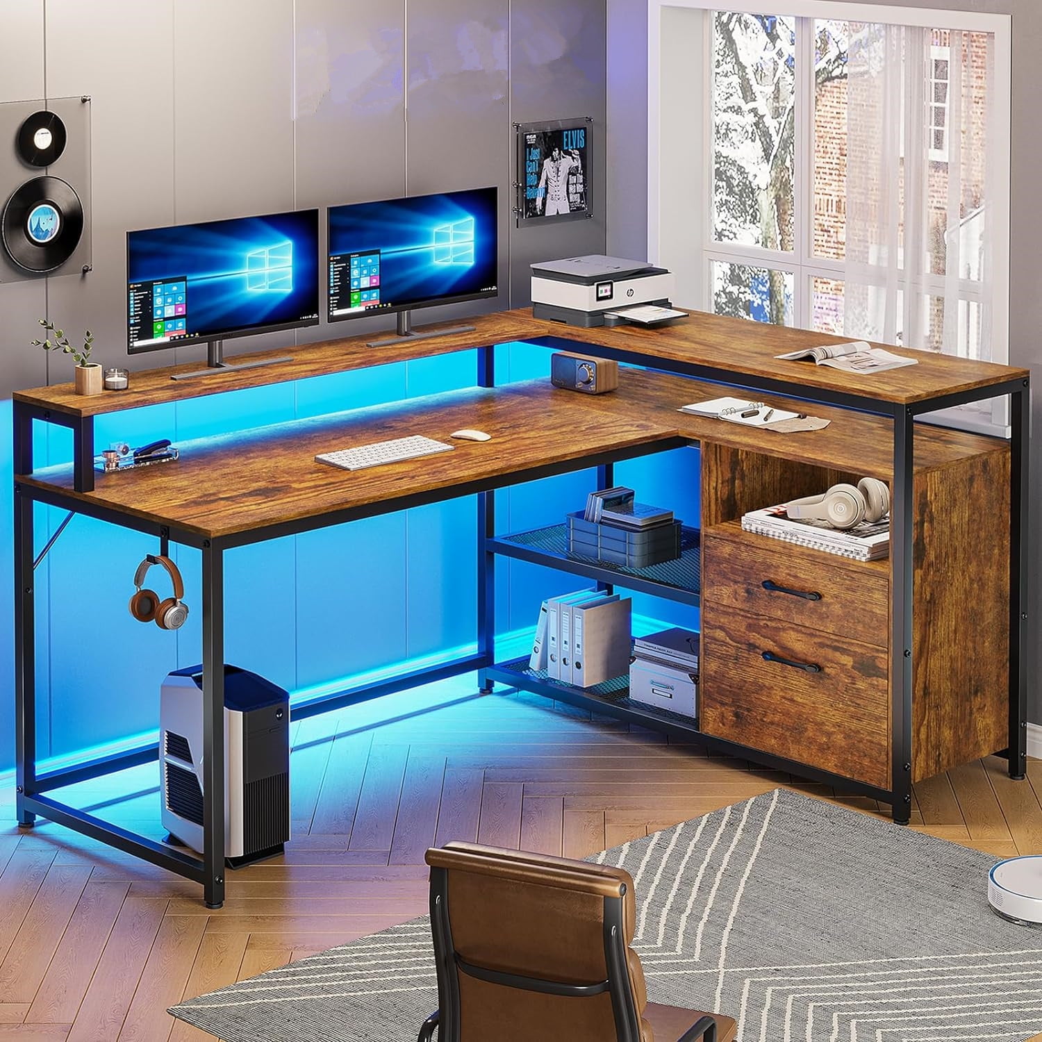 l shaped computer desk