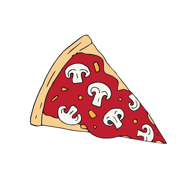 mushroom pizza drawing