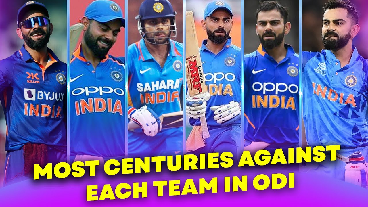 virat kohli odi centuries against each team