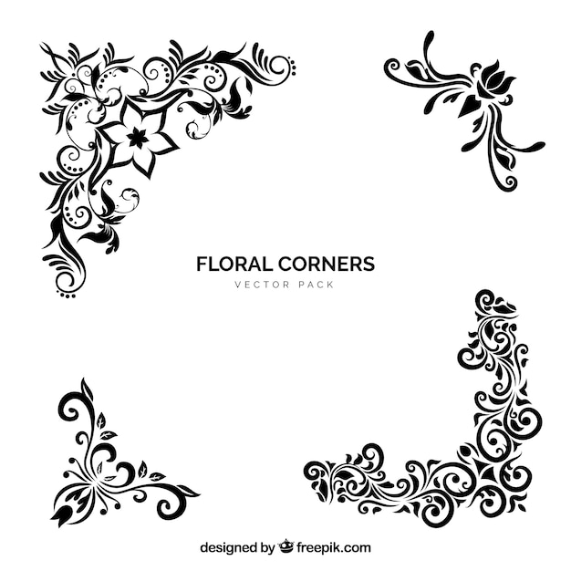 corner flower vector