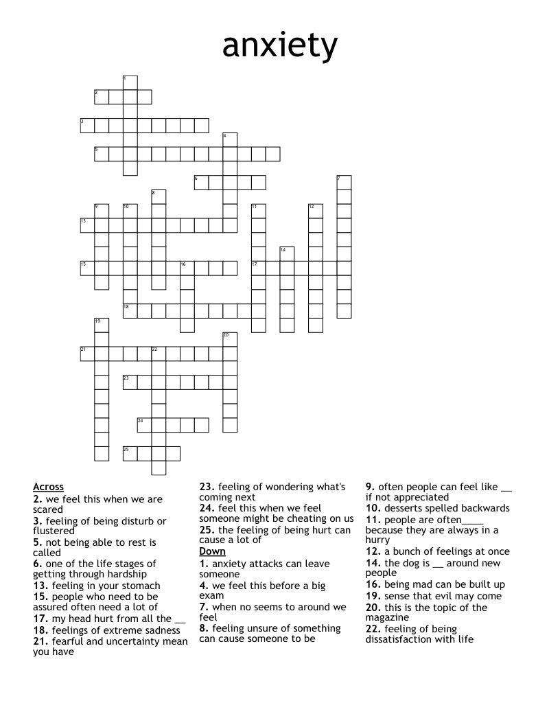 anxious crossword