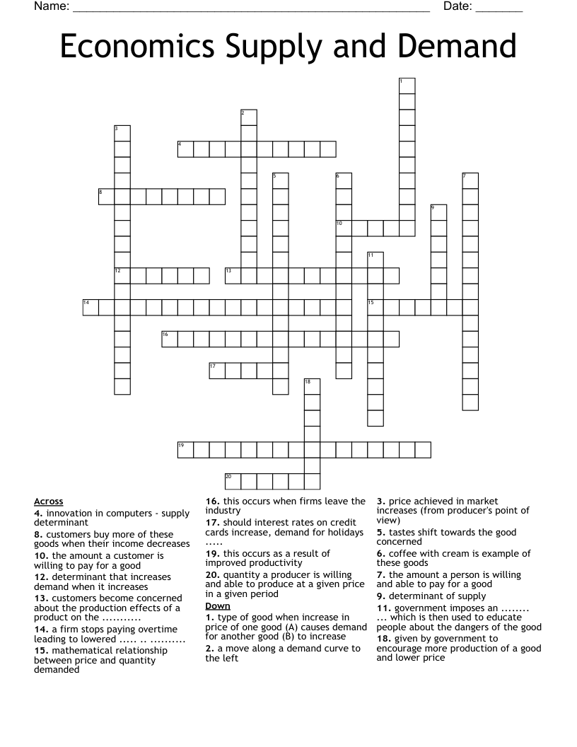 a full supply crossword clue