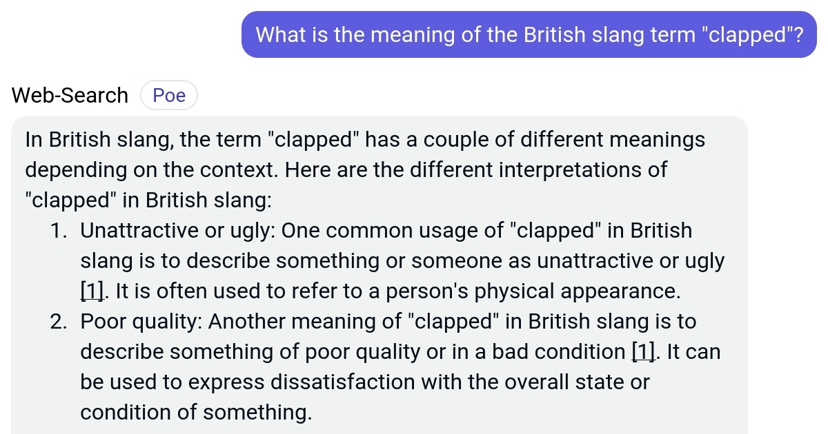 what does clapped mean uk slang