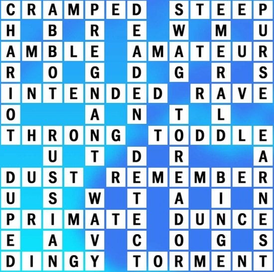 cramped crossword clue