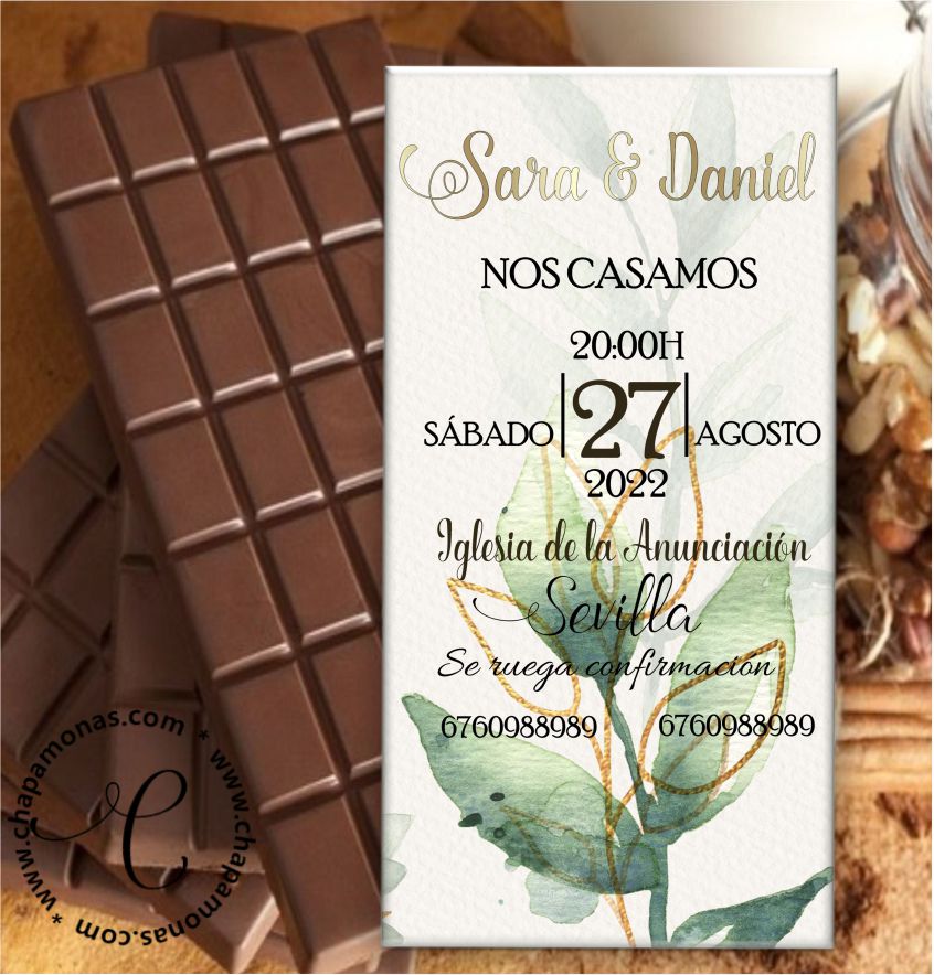 invitaciones con chocolates