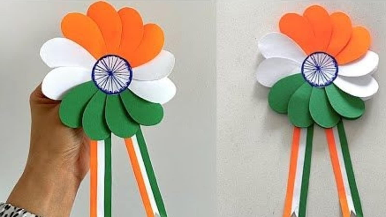 tricolour paper flowers