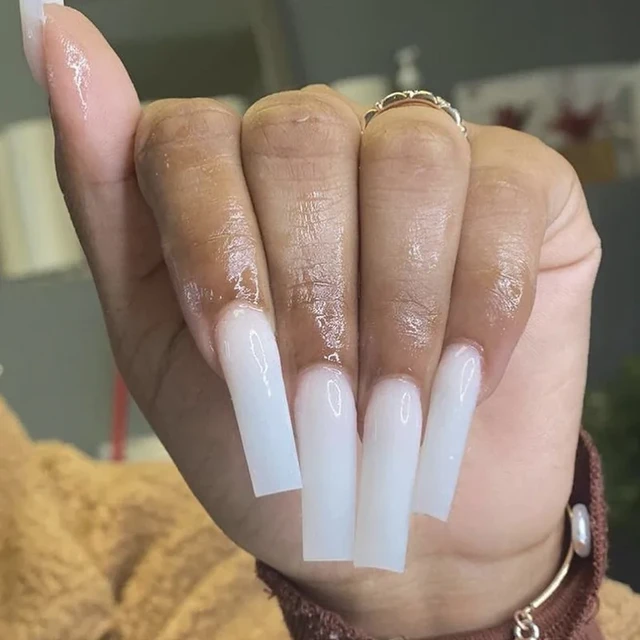 white acrylic nails