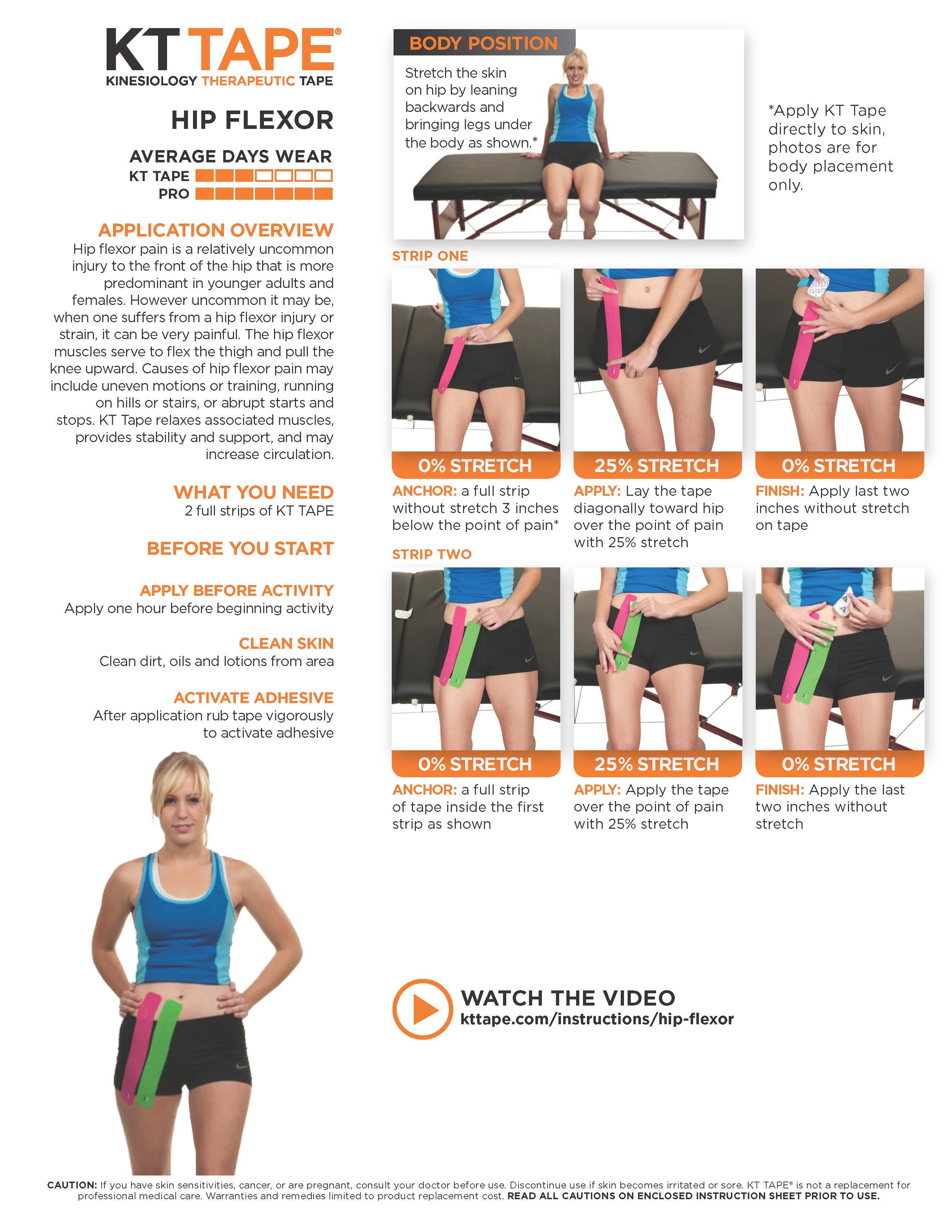 kinesiology tape for hip flexor