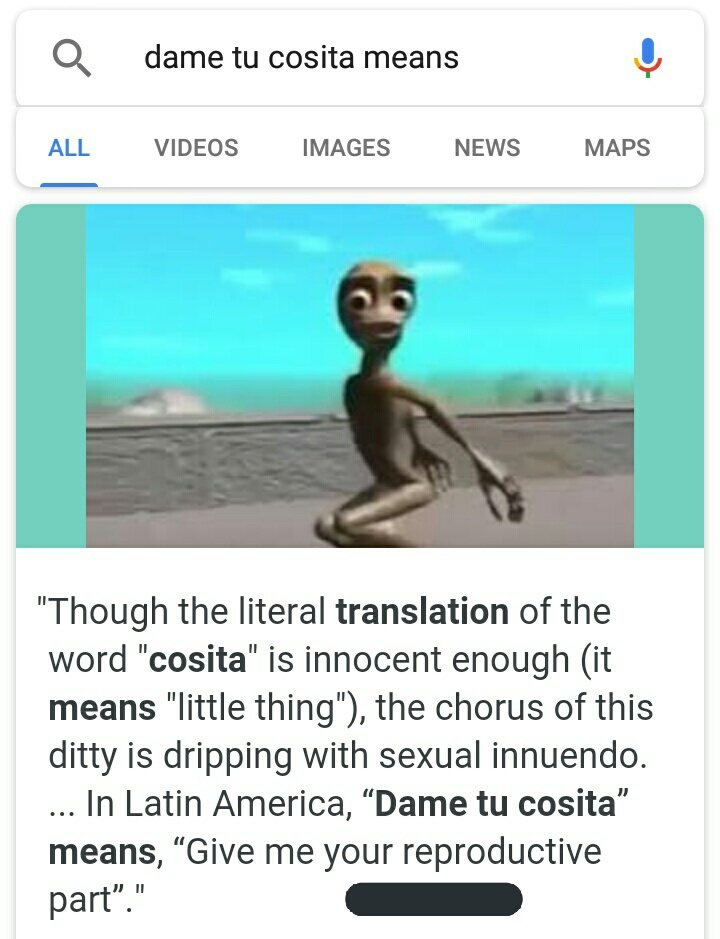 dame tu cosita english lyrics