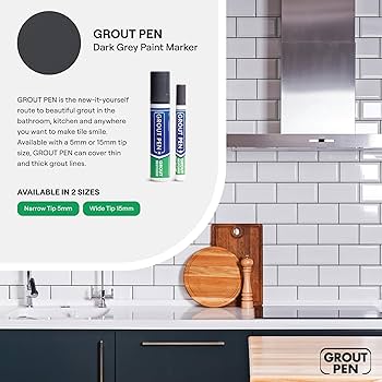 dark grey grout pen