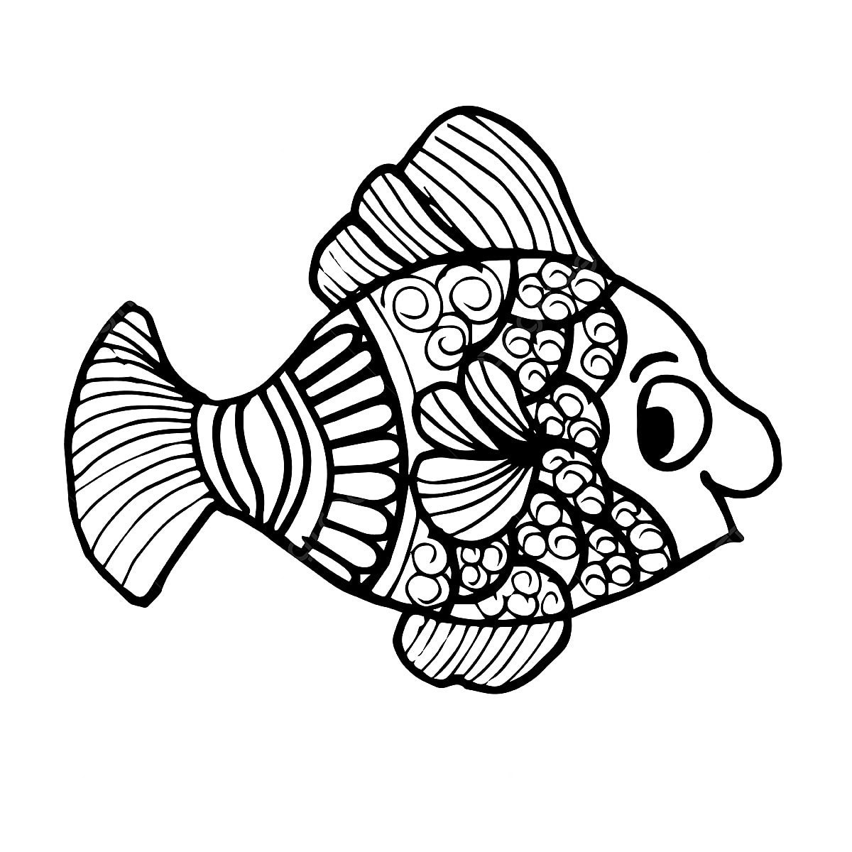 fish clip art black and white