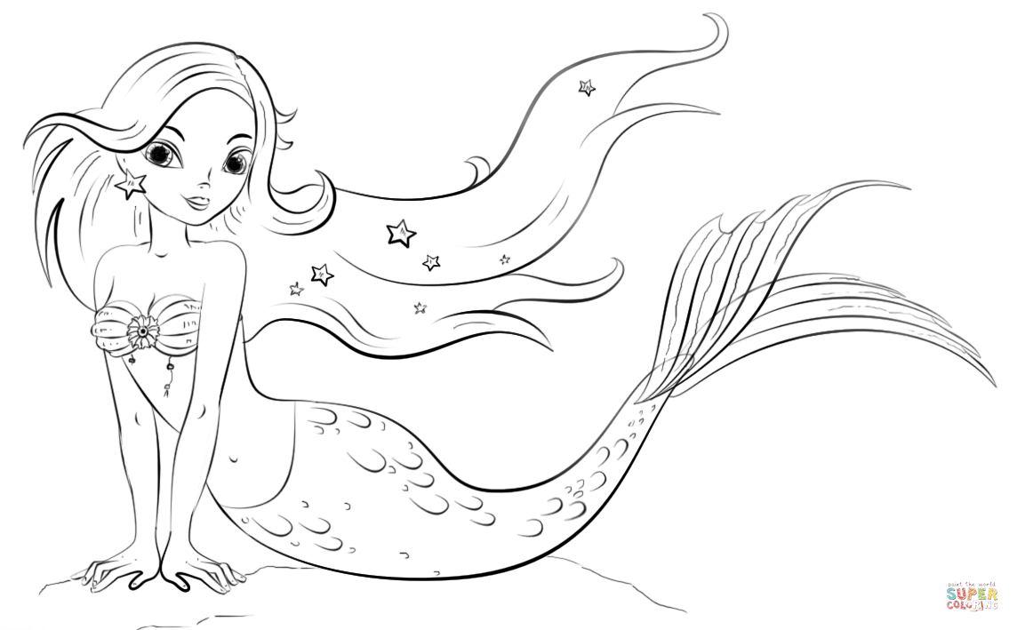 mermaid colouring in pictures