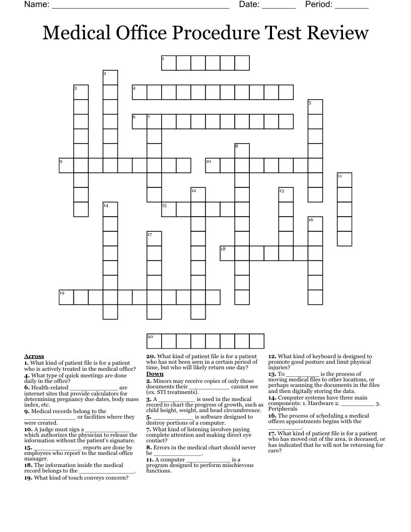 doctors files crossword