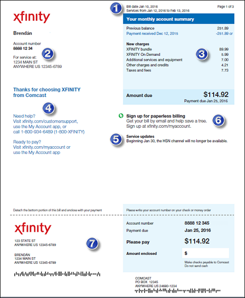 xfinity phone bill pay