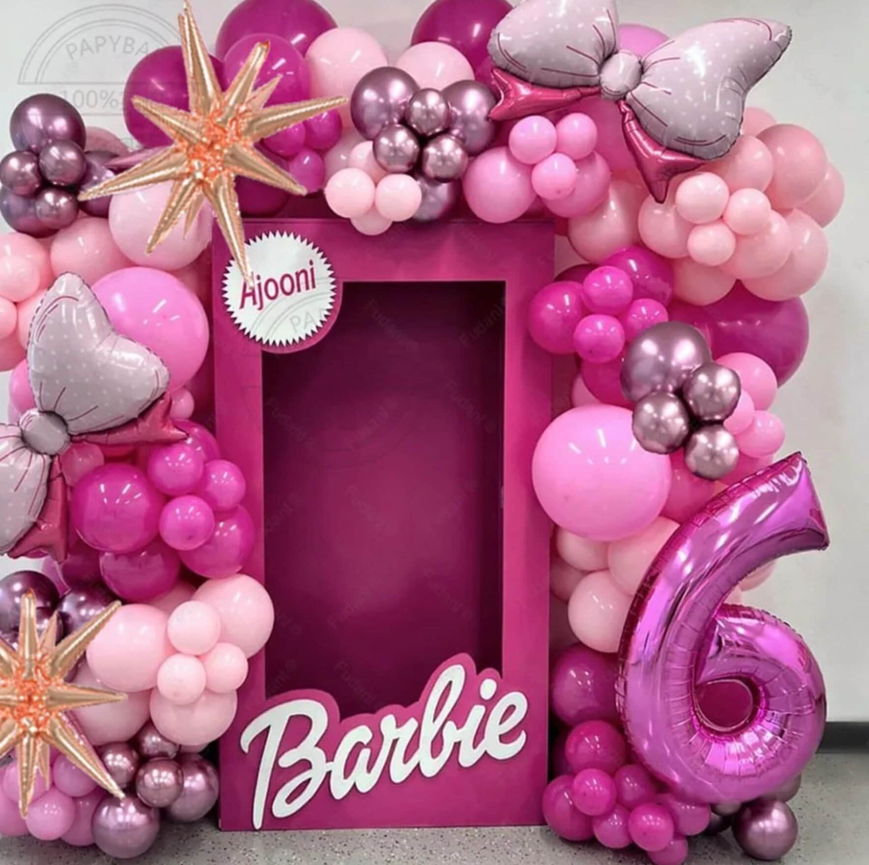 decoracion de barbie con globos