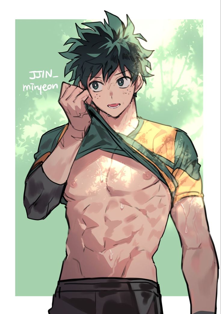 deku shirtless