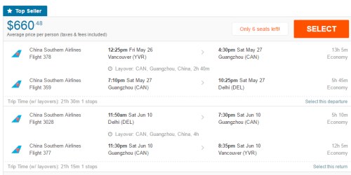 delhi to vancouver ticket price