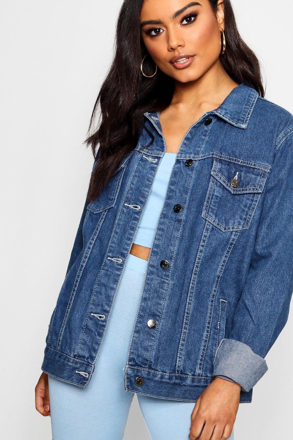 denim jacket boohoo