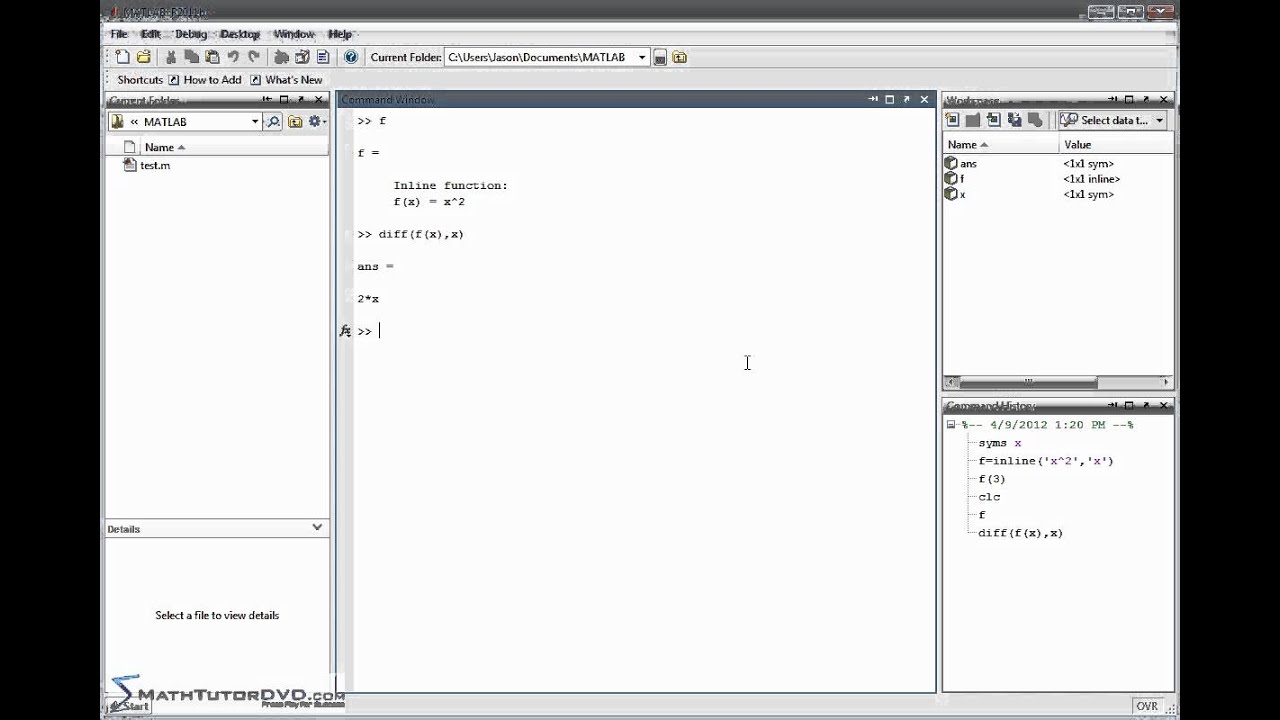 derivative matlab