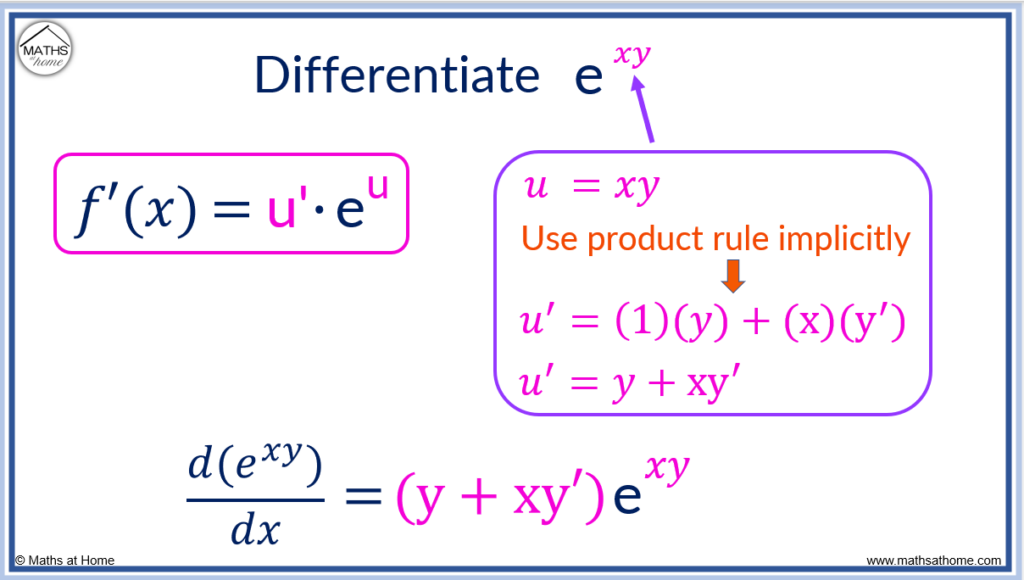 derivative of e xy with respect to y