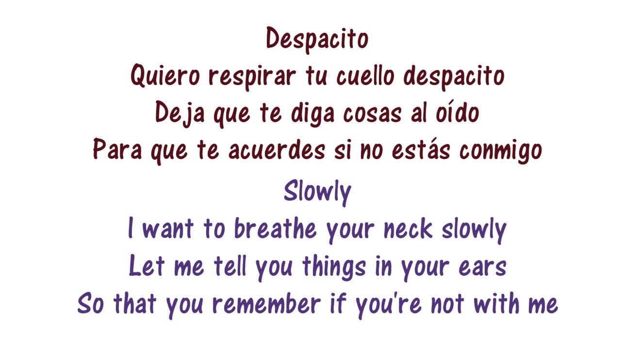 despacito spanish song lyrics in english