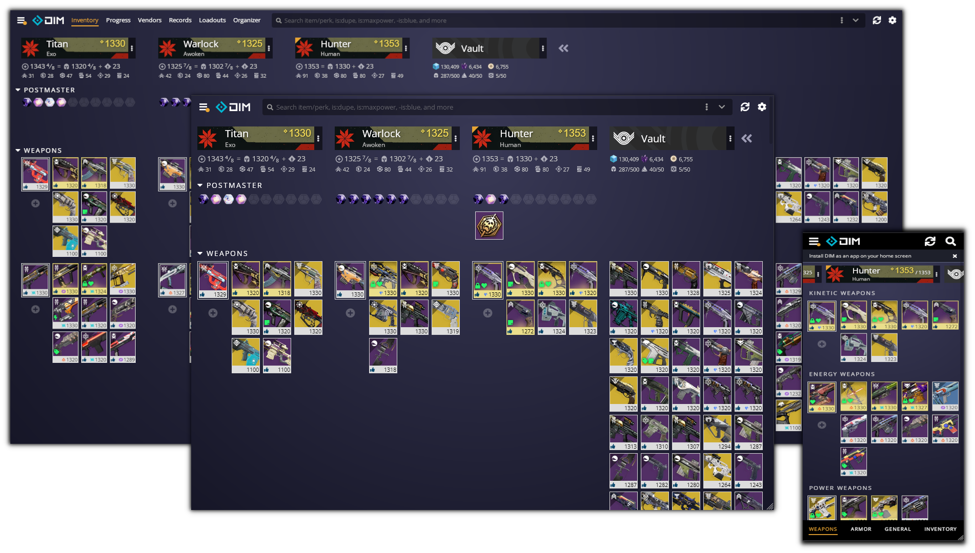 destiny item manager firefox