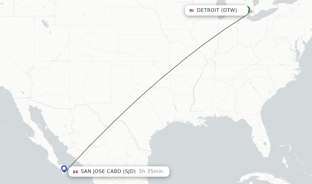 detroit to cabo flights