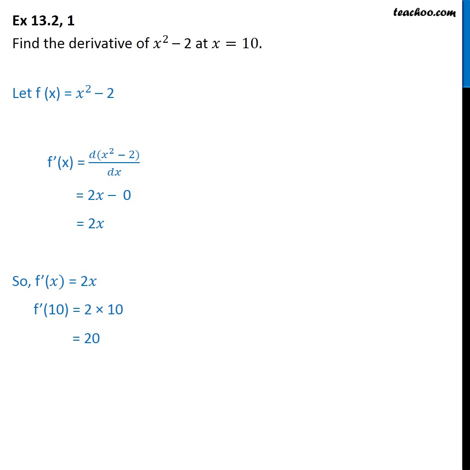 derivative of x2