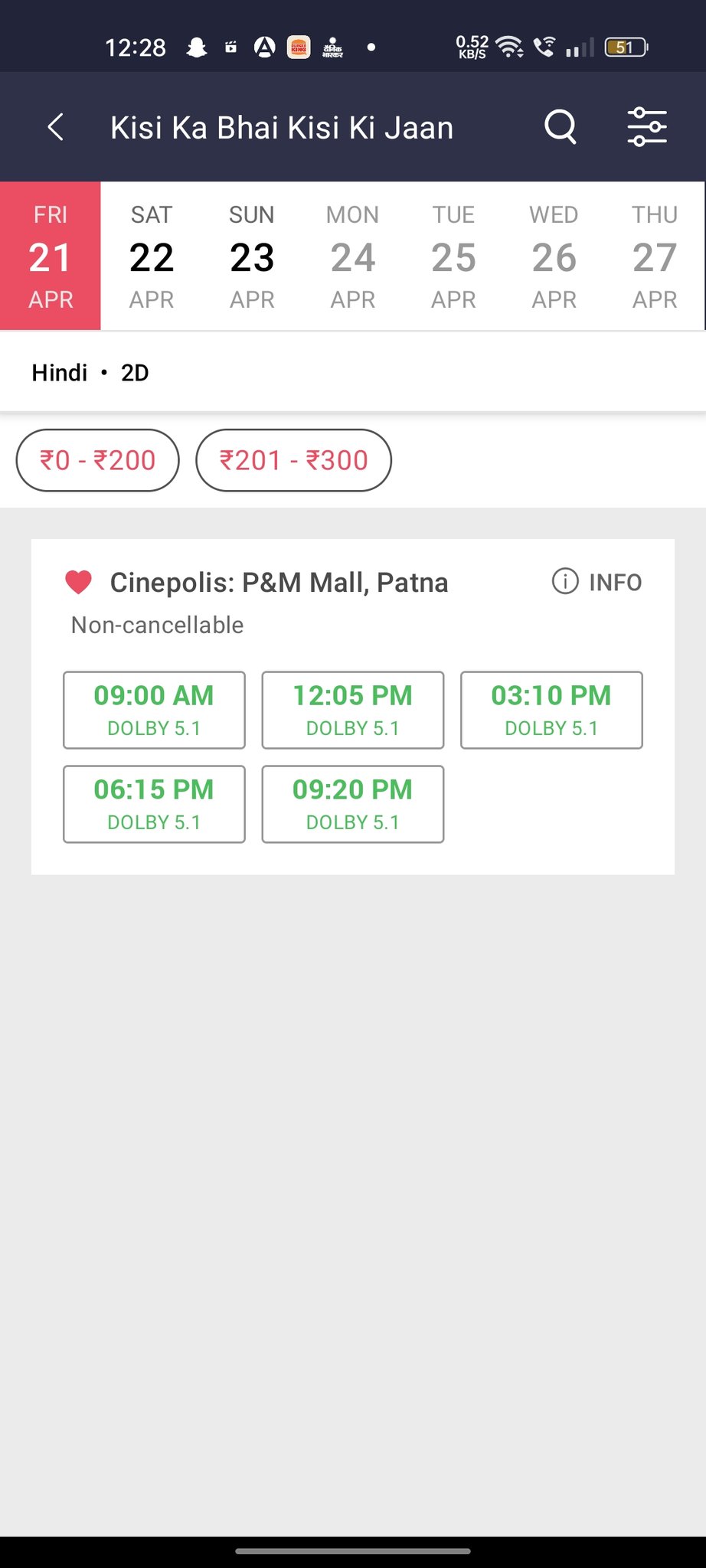 cinepolis patna ticket price