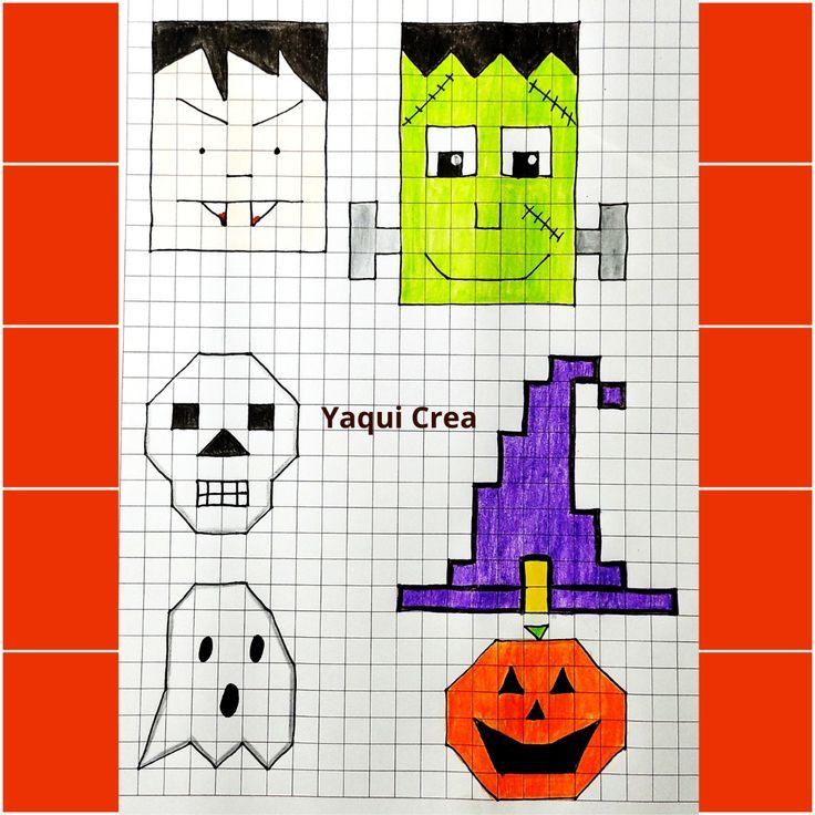 dibujos de cuadritos de halloween