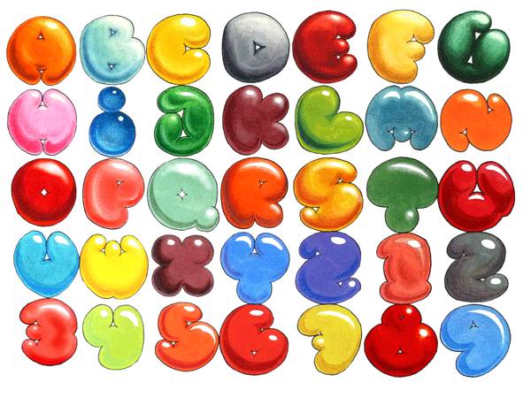 different types of bubble letters