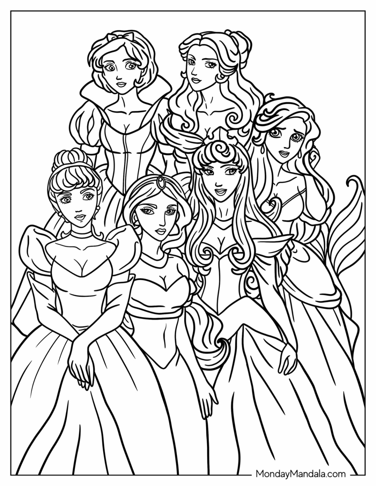 disney princess coloring pages to print